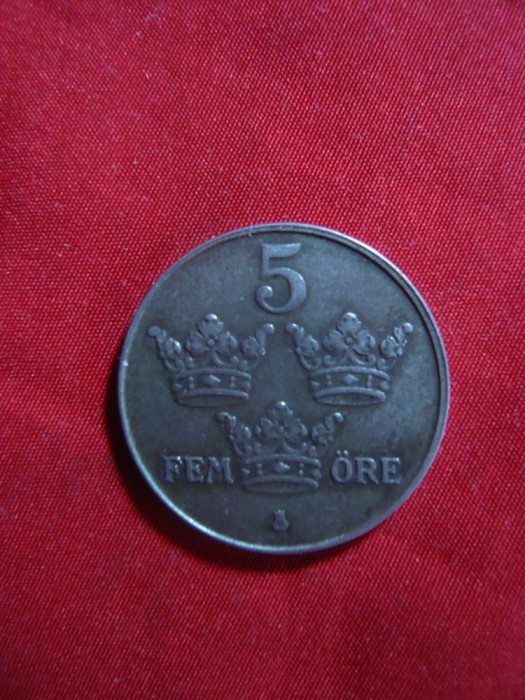 Moneda 5 Ore 1944 Suedia , fier ,cal.f.buna