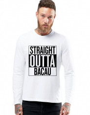 Bluza barbati alba - Straight Outta Bacau foto