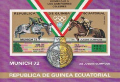 Guinea Ecuatoriala 1972 - JO Munchen echitatie, colita ndt stamp foto
