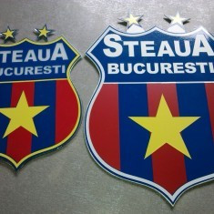 emblema club STEAUA BUCURESTI , cu doua stele aprox 10 cm x 12 cm foto