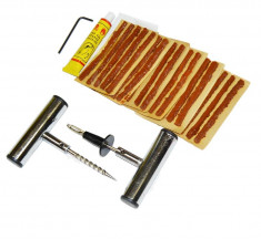 Kit reparatie anvelopa fara camera ( tubeless) 30pcs Deluxe, snur vulcanizare cu solutie foto