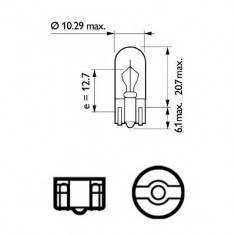 W2.5W - W3w 24V W2.1X9x5d Philips (Set 10 Bc) 44372 foto