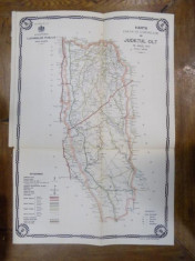 Harta cailor de comunicatie din Judetul Olt 1915 foto