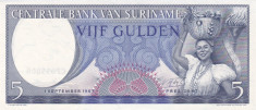 Bancnota Suriname 5 Gulden 1963 - P120 UNC foto