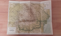 Harta fizica a Romaniei , scara 1 : 2400000 , Mehedinti 1930 foto
