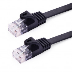 Cablu de Retea, Plat, RJ45, CAT5e, Negru, 10 m foto