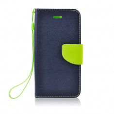 Husa Fancy Book pentru iPhone 5/5S/5SE (Navy-lime) foto