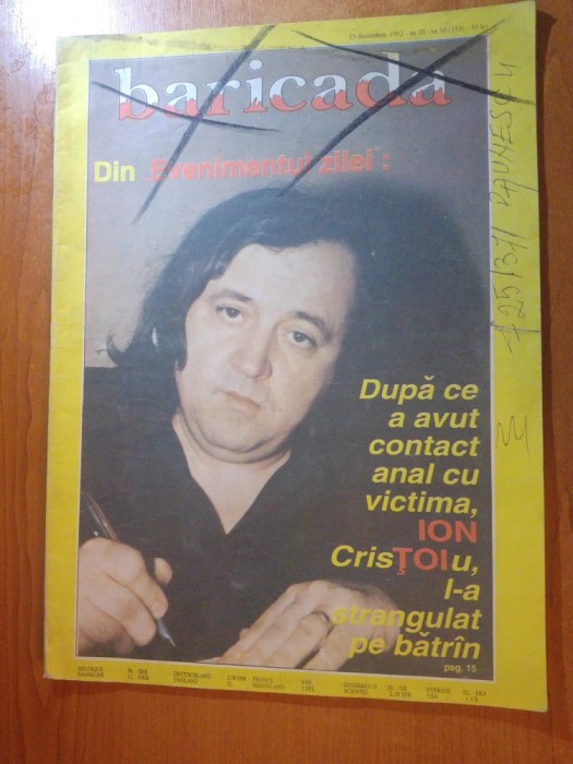 revista baricada 15 decembrie 1992