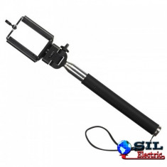 Selfie stick - Monopod extensibil cu declansator, negru Overmax foto