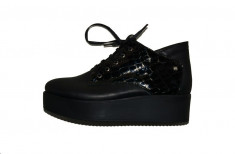 Pantofi cool, de culoare negru cu platforma (Culoare: NEGRU, Marime: 40) foto
