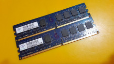 Kit 2GB DDR2 Desktop,1GB x2,Brand Nanya,667Mhz,PC2-5300,CL5(G) foto