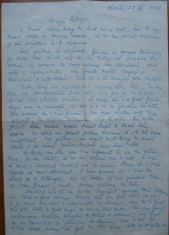 Scrisoare a lui Liviu Groza catre Petru Mircea Groza ( unchi - nepot) , 1946 foto
