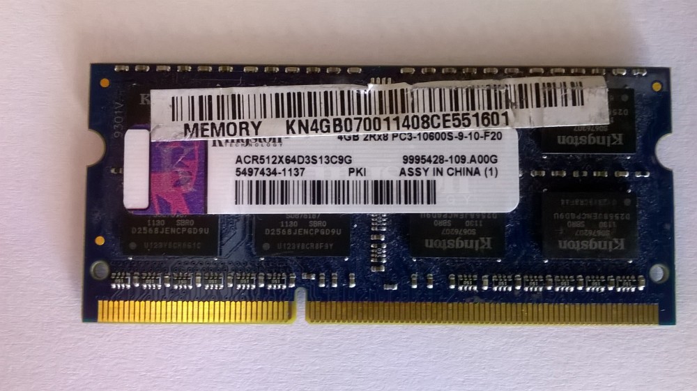 Ram laptop Kingston 4GB PC3 10600 DDR3 1333MHz ACR512X64D3S13C9G Sodimm ...