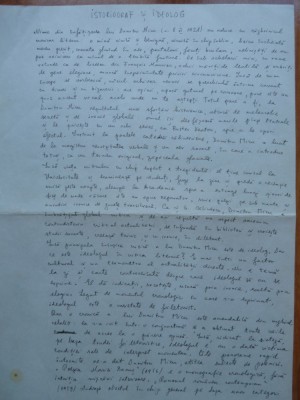 3 pagini manuscris Artur Silvestri; Istoriograf si scriitor foto