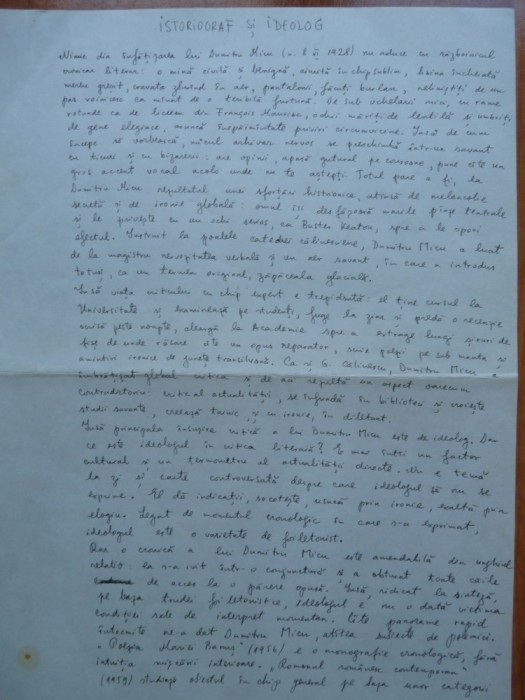 3 pagini manuscris Artur Silvestri; Istoriograf si scriitor