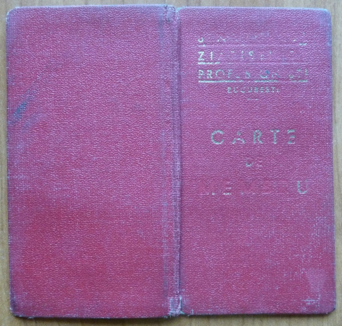 Carte de Membru al Sindic. Ziaristilor Profesionisti , Grogorescu Mircea , 1947