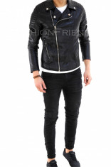 Geaca de piele ecologica - Geaca slim fit - COLECTIE NOUA - 7909 D2-2 foto