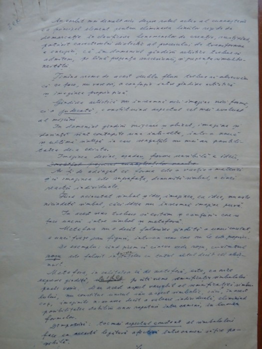 2 pagini manuscris de Virgil Teodorescu, avangarda