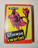 Joc de carti cvartet cu flori, anii &#039;50, vechi, vintage, Olanda, cutie, Papita