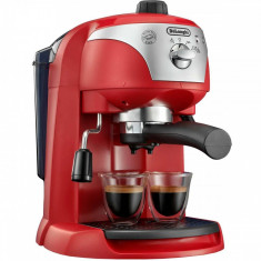 Espressor manual DeLonghi EC221.R, Dispozitiv spumare, Sistem cappuccino, 15 Bar, 1 l, Oprire automata, Rosu foto