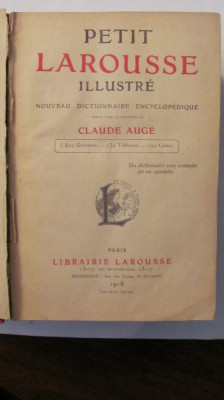 GE - Petit LAROUSSE Illustre / Claude Auge / Paris 1918 foto