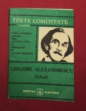 Fabule / Grigore Alexandrescu Texte comentate