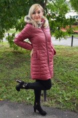 Jacheta tinereasca din fas fin, de culoare marsala, model lung (Culoare: MARSALA, Marime: Xl-42) foto