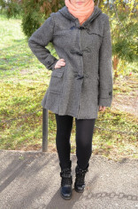 Jachete de toamna-iarna, gri, calduroase, cu nasturi (Culoare: GRI, Marime: L-40) foto