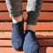 Pantof sport din piele intorasa, culoare bleumarin cu fermoar (Culoare: BLEUMARIN, Marime: 39)