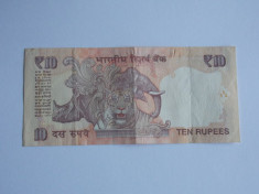 Bancnota 10 rupii India foto