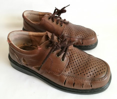 Pantofi vara cu gauri de barbati din piele Newport mar.41 foto