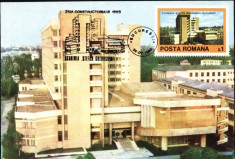 ROMANIA 1983 - ARHITECTURA. ACADEMIA STEFAN GHEORGHIU, ILUSTRATA MAXIMA, FD75 foto