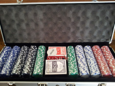 Set poker 500 jetoane. Jeton 11.5 g. Cutie de aluminiu. Jetoane neimprimate. Nou foto