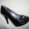 Pantof cu toc inalt si platforma in fata, negru lucios, eleganti (Culoare: NEGRU-LAC, Marime: 36)
