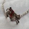 argint BRATARA de PICIOR cu charm SOLDAT CALARE in email FINUTA vintage DELICATA