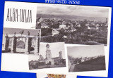 C17 RPR CP vedere circulata 1958 Alba Iulia,mozaic,multipla, Fotografie