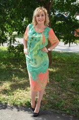 Rochie casual, in nuanta de verde deschis, din voal (Culoare: VERDE DESCHIS, Marime: 44) foto