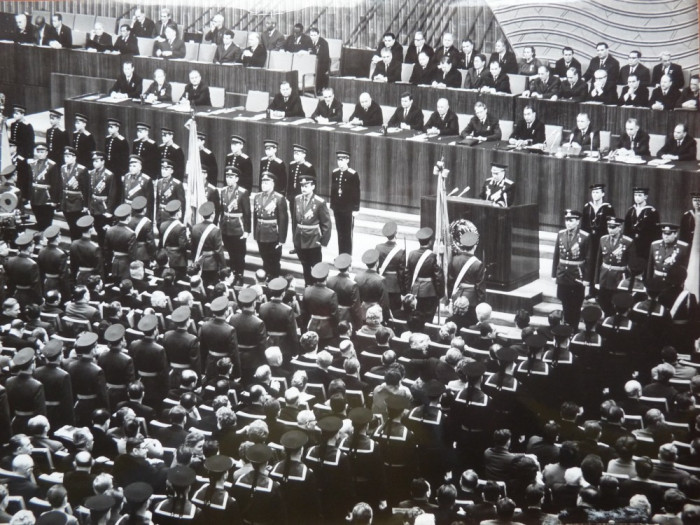 Ceremonie militara oficiala la Bucuresti , anii 60