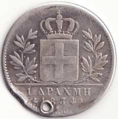 Regatul Greciei - 1 Drachma 1834 - Argint foto