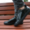 Pantof material ecologic lucios, design de piele de sarpe, negru (Culoare: NEGRU, Marime: 40)