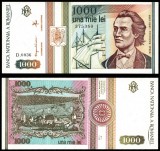 Bancnota 1000 Lei 1993 UNC (Necirculata) - Numismatica Rom&acirc;nească