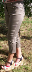 Pantaloni trei-sferturi masuri mari din bumbac (Culoare: BEJ, Marime: 52) foto