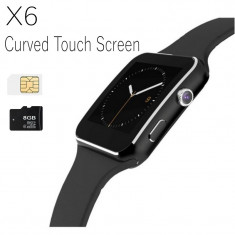 Smartwatch/Telefon SIM X6 Cu Ecran Curbat HD,Cartela Sim si SD Card,Bleutooth 3 foto