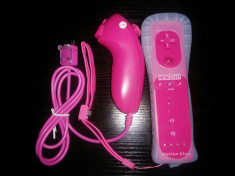 Set Nintendo maneta controller Wii + U Telecomanda Motion Plus nunchuck husa NOU foto