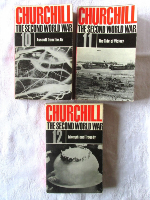 &quot;THE SECOND WORLD WAR&quot;, 3 vol., Winston S. Churchill, 1965. Carti in lb. engleza