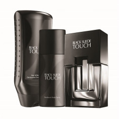 Set Black Suede Touch (apa toaleta 75 ml, deodorant, gel dus) AVON foto