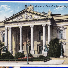 Oradea Teatrul orasenesc Regina Maria ilustrata postala circulata in 1928
