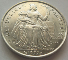 Moneda 5 Franci - POLINEZIA FRANCEZA, anul 1977 *cod 4491 a.UNC+ foto