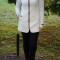 Jacheta din piele ecologica, de culoare alba (Culoare: ALB, Marime: L-40)
