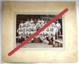 Fotografie veche pe carton, grup de sportivi germani - circa 1900
